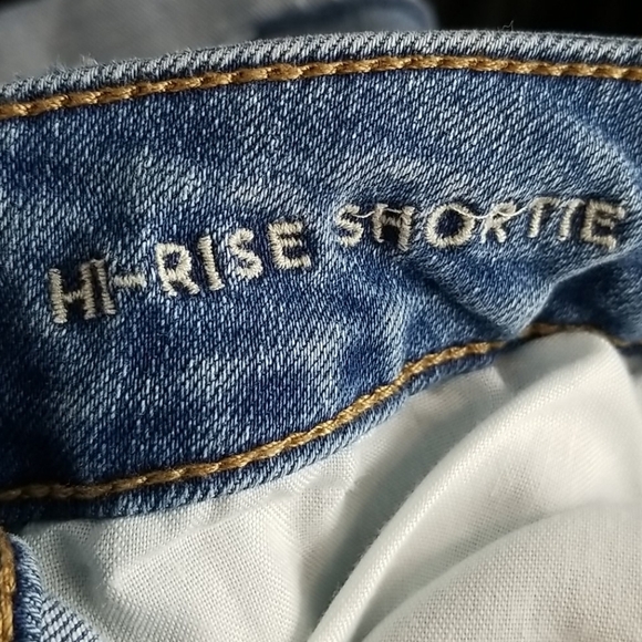 American Eagle Hi Rise Shortie Distressed Shorts - Picture 6 of 8